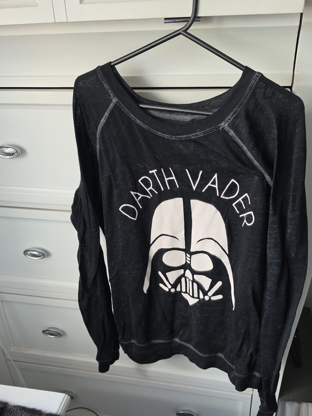 Star Wars Black Women's Tissue Feel Darth Vader Graphic Crewneck